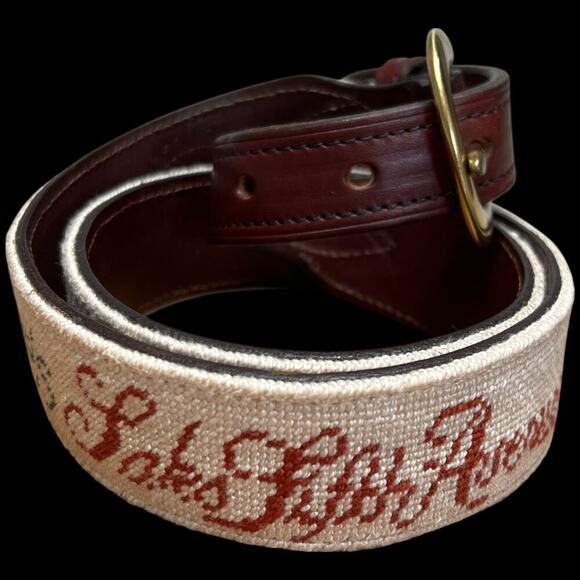 L. Insko Winchester Kentucky Custom Brown Women's Leather Needlepoint Belt - Picture 2 of 10